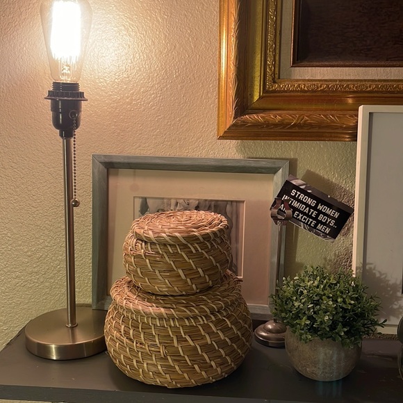 IKEA Accents Ikea Set Of Two Woven Wicker Rattan Matching Bowls